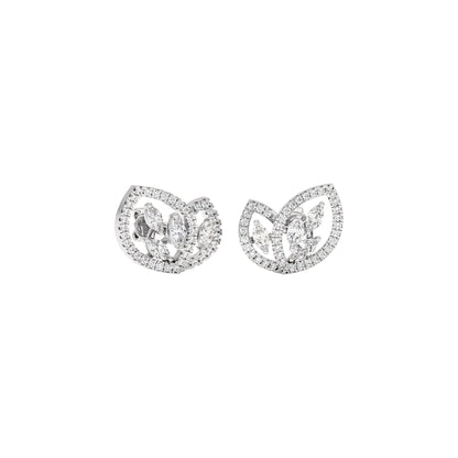 Luxe Petals Diamond Earrings 18 KT / White Gold