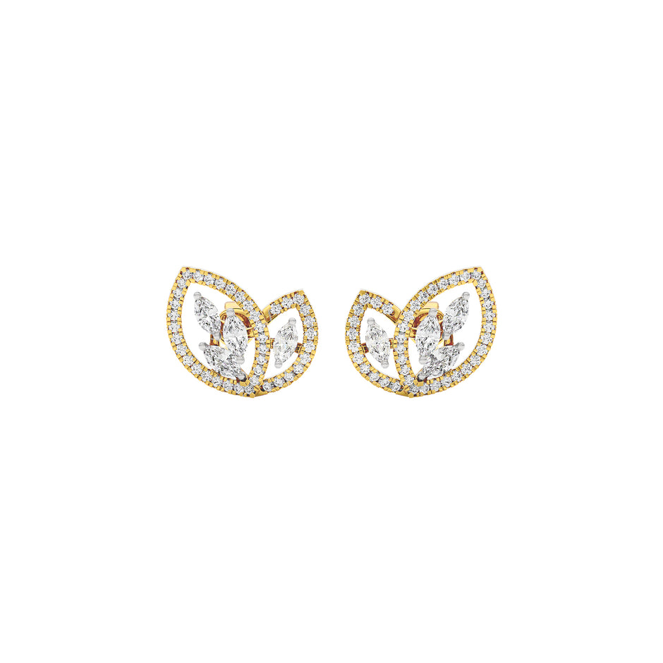 Luxe Petals Diamond Earrings 18 KT / Yellow Gold