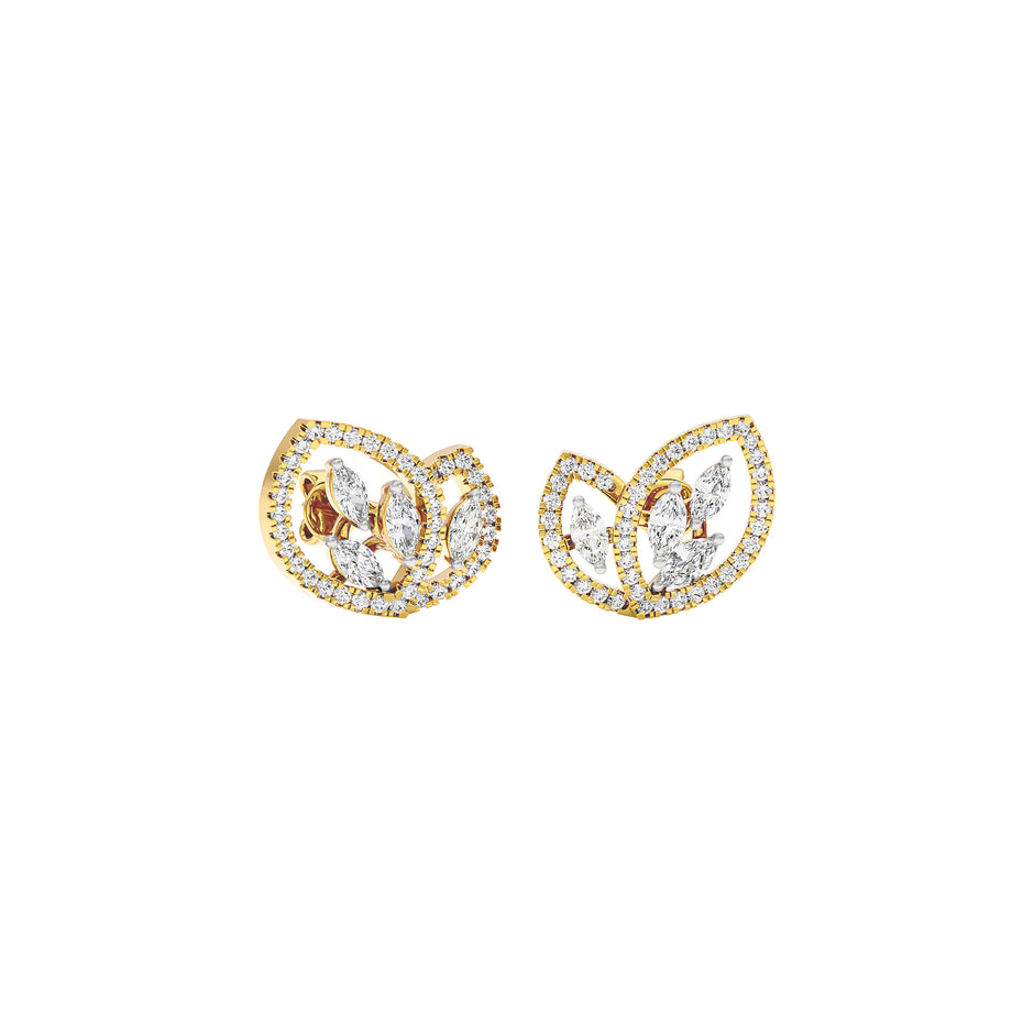 Luxe Petals Diamond Earrings 18 KT / Yellow Gold