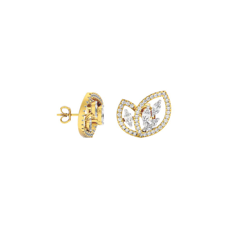 Luxe Petals Diamond Earrings 18 KT / Yellow Gold