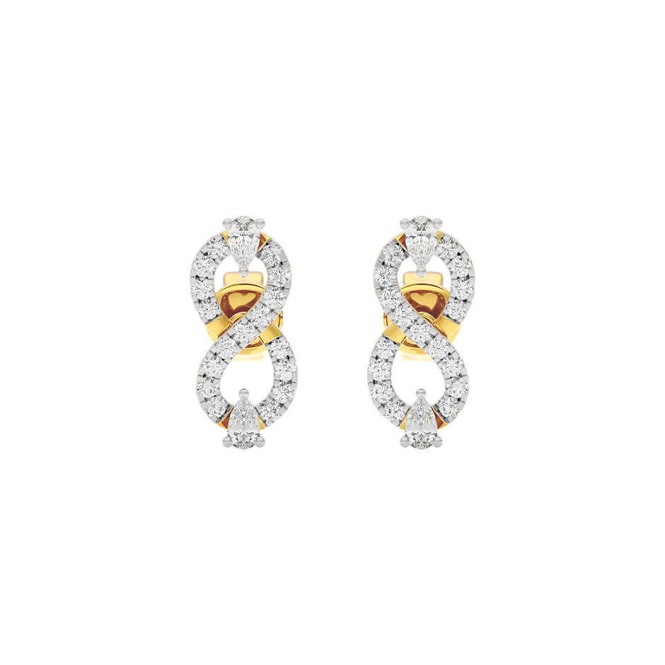 Vivid Eight Diamond Earrings 18 KT / Yellow Gold