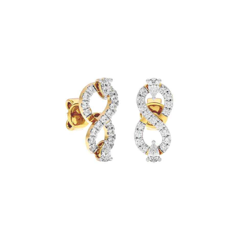 Vivid Eight Diamond Earrings 18 KT / Yellow Gold