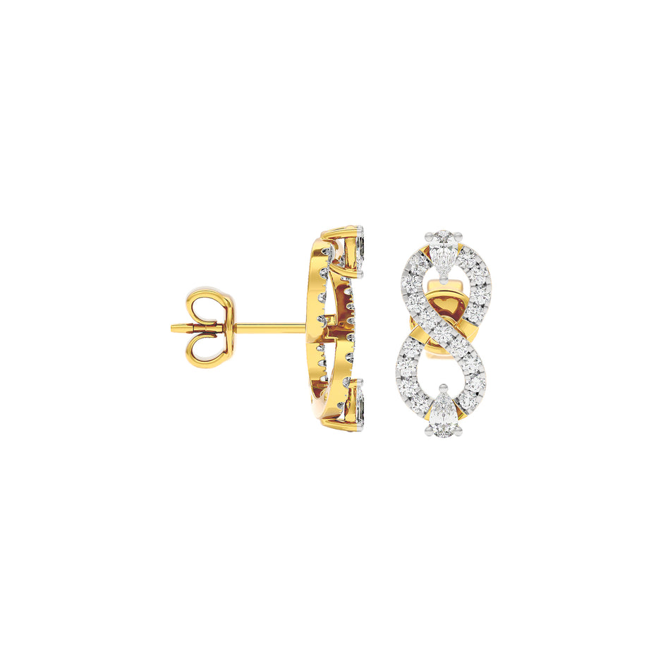 Vivid Eight Diamond Earrings 18 KT / Yellow Gold