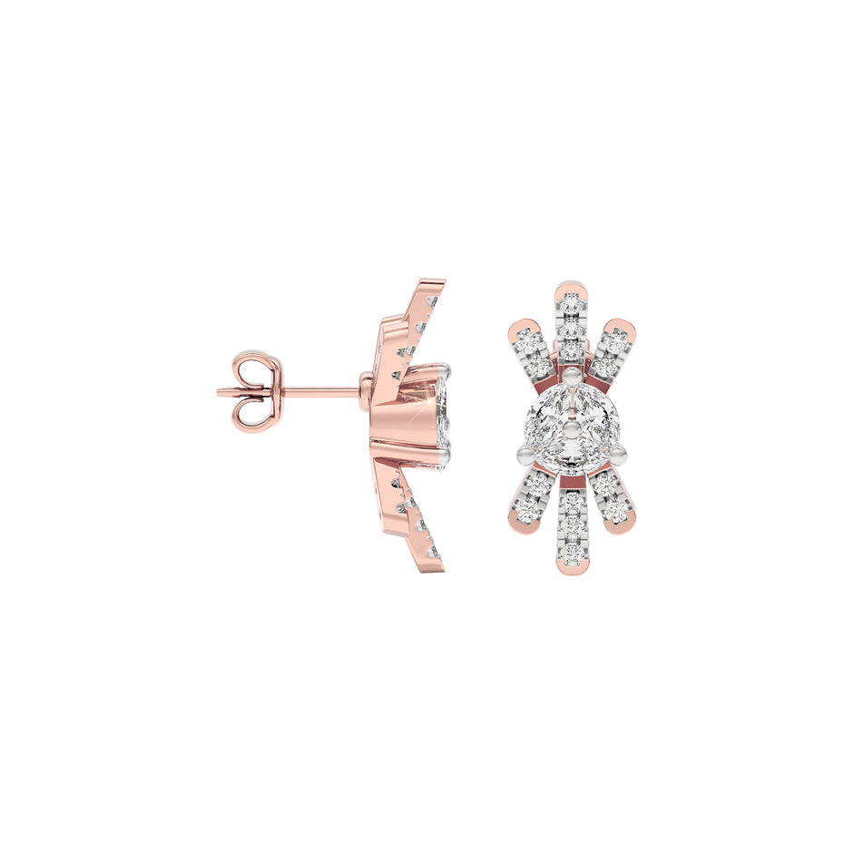 Radiant Six Diamond Earrings 18 KT / Rose Gold