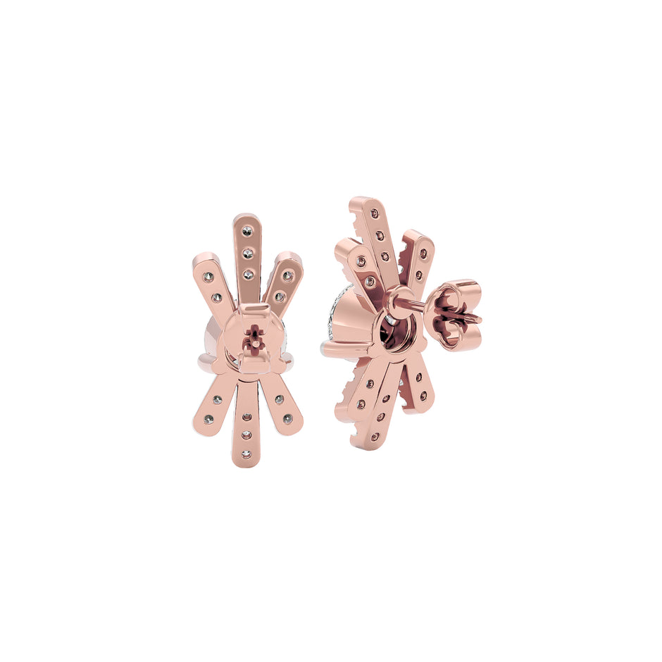 Radiant Six Diamond Earrings 18 KT / Rose Gold