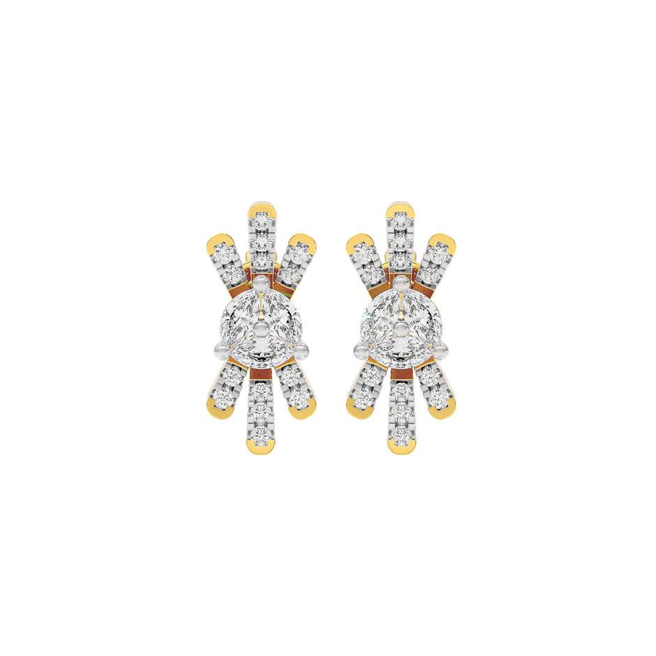 Radiant Six Diamond Earrings 18 KT / Yellow Gold