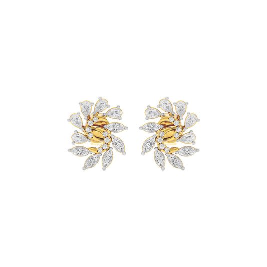 Marquise Bloom Diamond Earrings 18 KT / Yellow Gold