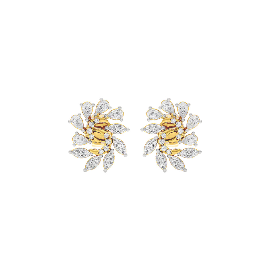 Marquise Bloom Diamond Earrings 18 KT / Yellow Gold