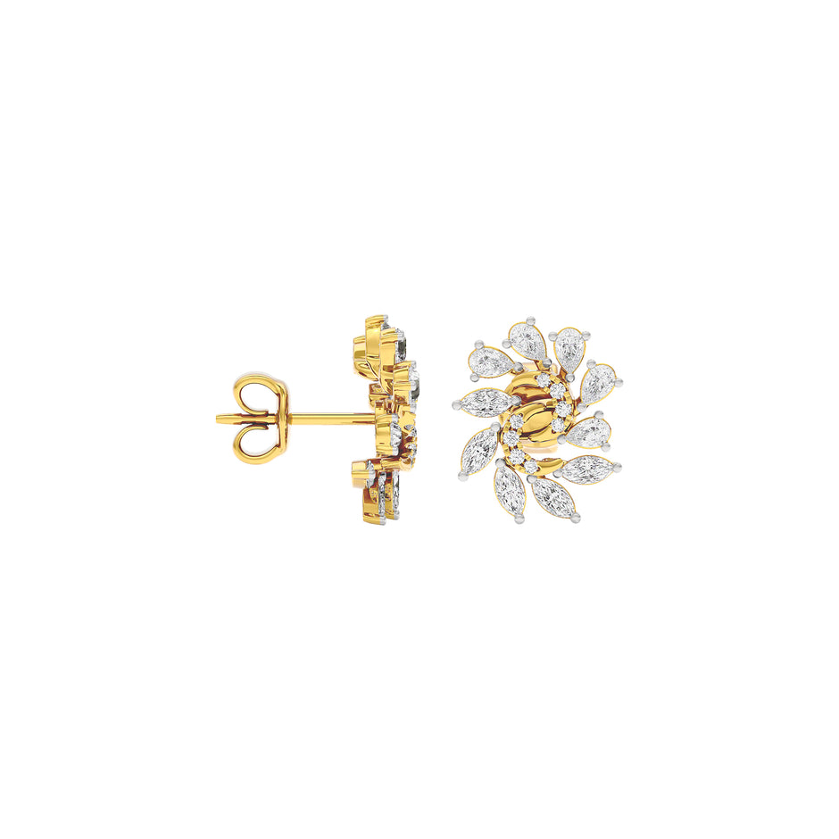 Marquise Bloom Diamond Earrings 18 KT / Yellow Gold