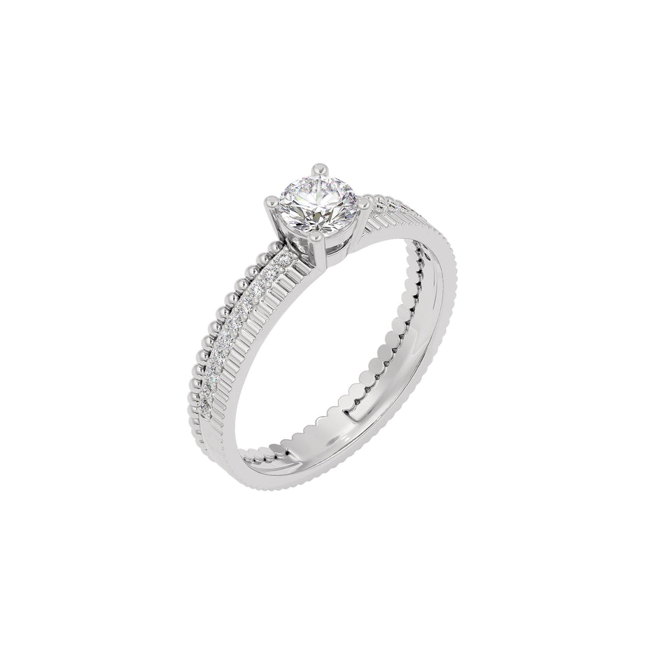 Orion Diamond Solitaire Ring 18 KT / White Gold / 22