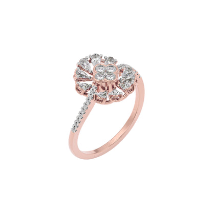 Brilliant Daisy Diamond Ring 18 KT / Rose Gold / 22
