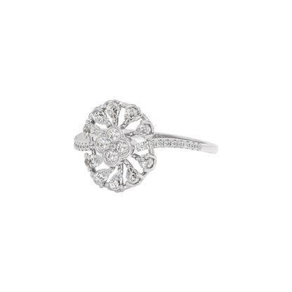 Brilliant Daisy Diamond Ring 18 KT / White Gold / 22