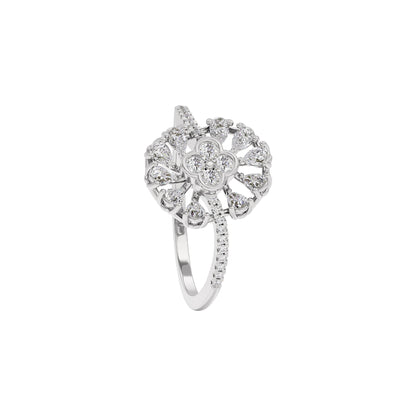 Brilliant Daisy Diamond Ring 18 KT / White Gold / 22