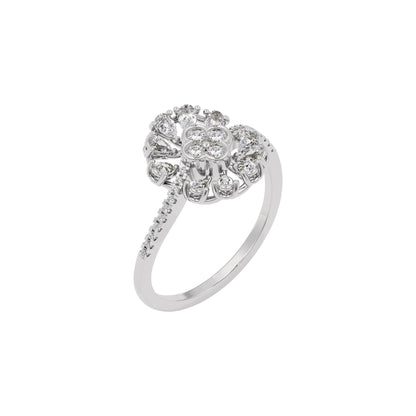 Brilliant Daisy Diamond Ring 18 KT / White Gold / 22