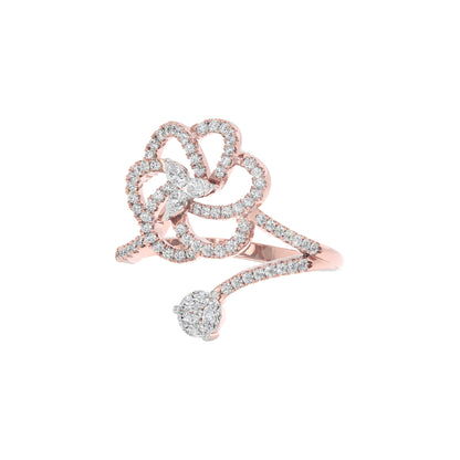 Spiral Twist Diamond Ring 18 KT / Rose Gold / 22