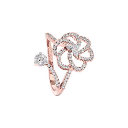 Spiral Twist Diamond Ring 18 KT / Rose Gold / 22