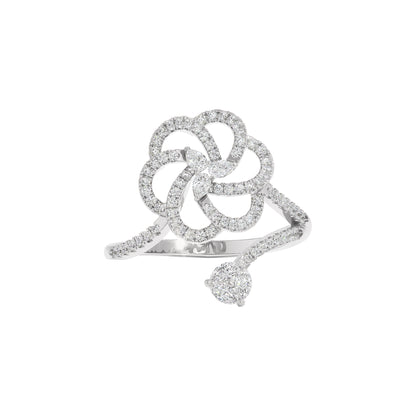 Spiral Twist Diamond Ring 18 KT / White Gold / 22
