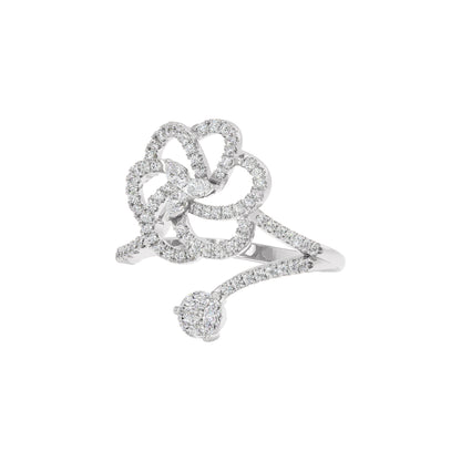 Spiral Twist Diamond Ring 18 KT / White Gold / 22