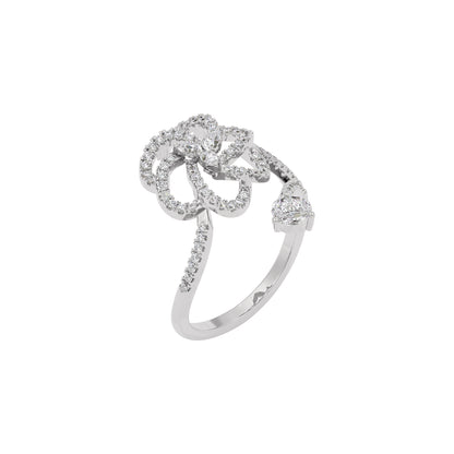 Spiral Twist Diamond Ring 18 KT / White Gold / 22