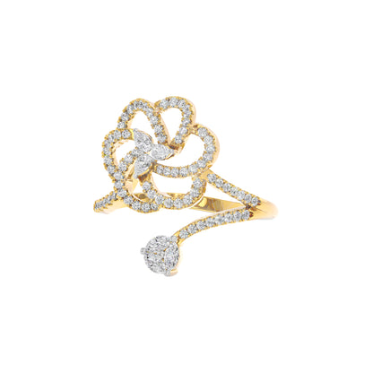 Spiral Twist Diamond Ring 18 KT / Yellow Gold / 22