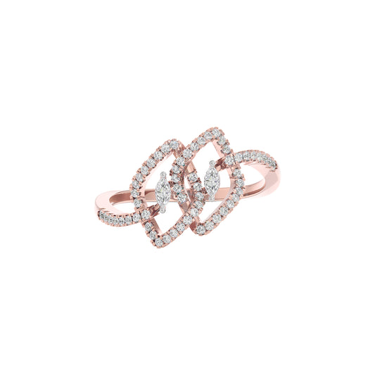Twin Lustre Diamond Ring 18 KT / Rose Gold / 22