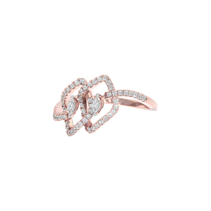 Twin Lustre Diamond Ring 18 KT / Rose Gold / 22