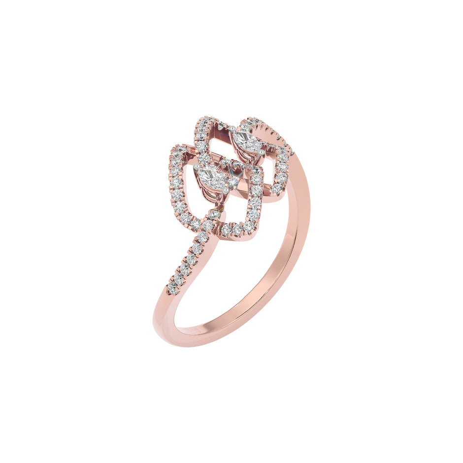 Twin Lustre Diamond Ring 18 KT / Rose Gold / 22