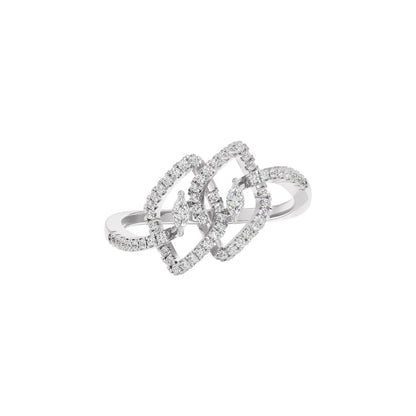Twin Lustre Diamond Ring 18 KT / White Gold / 22