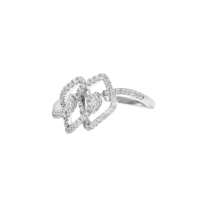 Twin Lustre Diamond Ring 18 KT / White Gold / 22