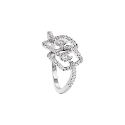 Twin Lustre Diamond Ring 18 KT / White Gold / 22