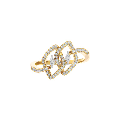Twin Lustre Diamond Ring 18 KT / Yellow Gold / 22
