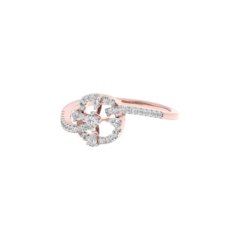 The Bedazzled Wheel Diamond Ring 18 KT / Rose Gold / 22