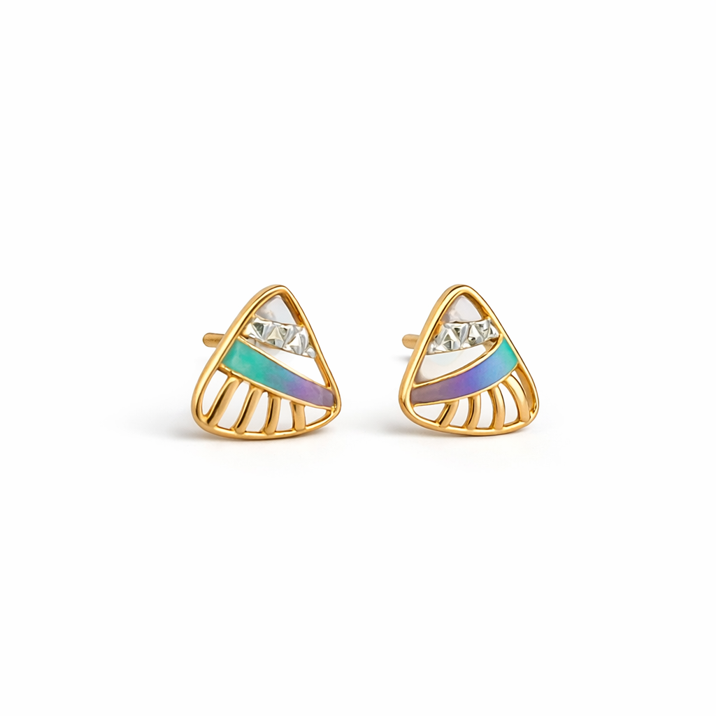 Aurora Arc Gold Earrings