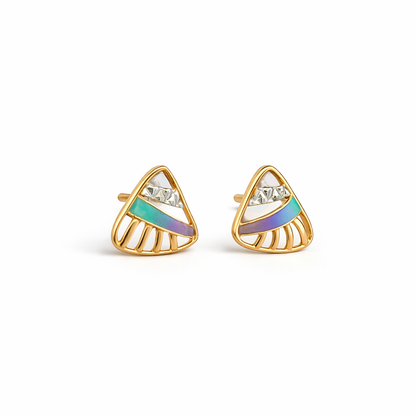 Aurora Arc Gold Earrings