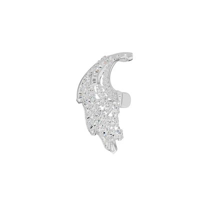 Crescent Curve Diamond Brooch