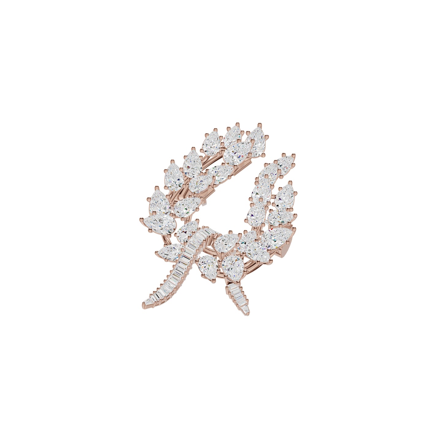 Vine Fern Diamond Brooch