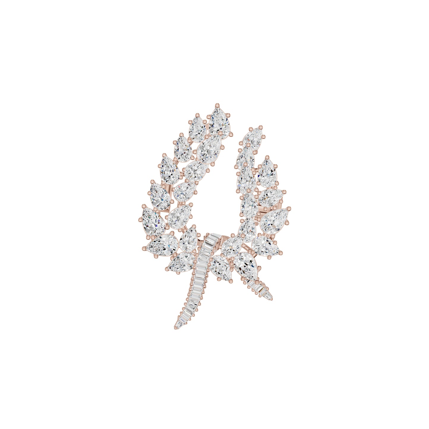 Vine Fern Diamond Brooch