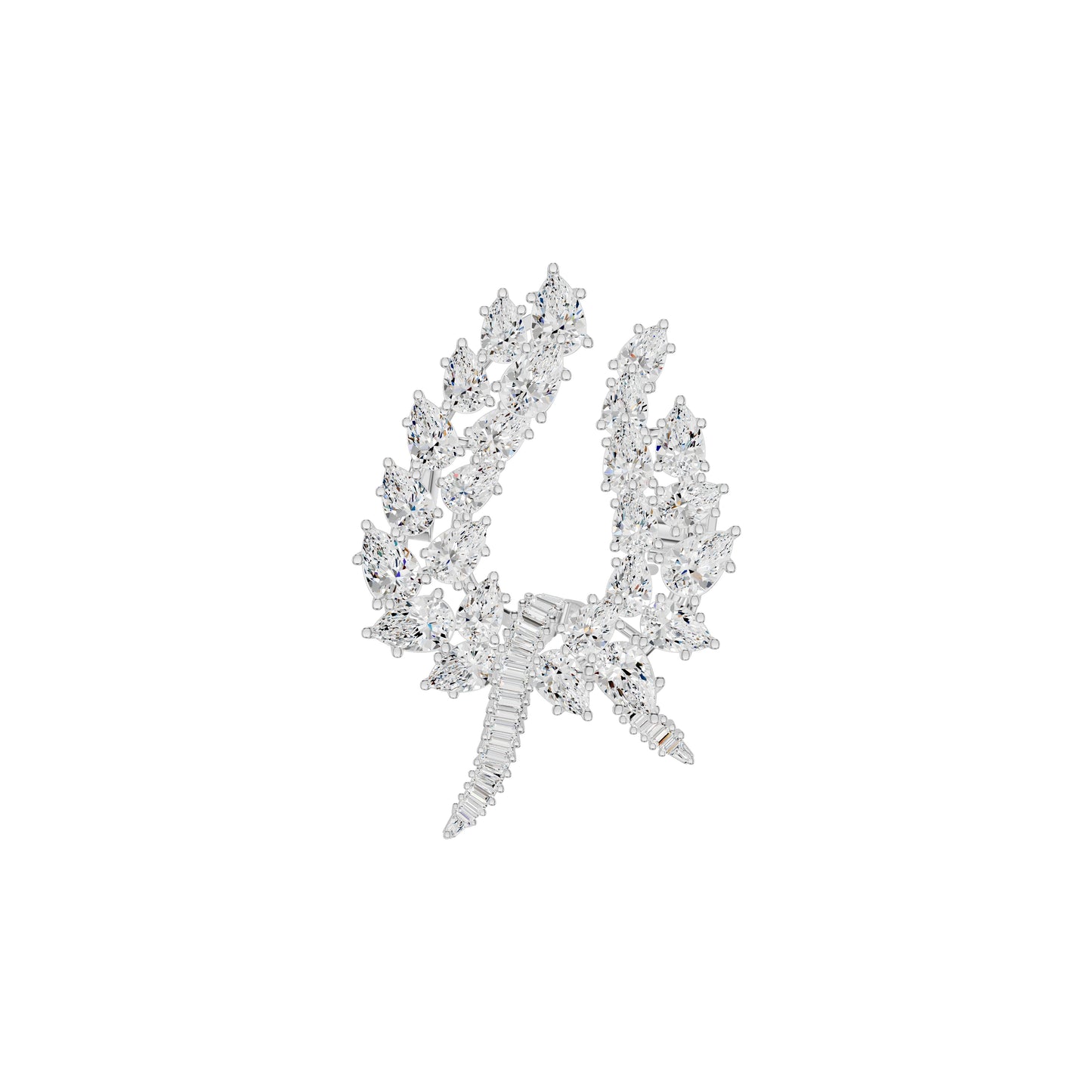 Vine Fern Diamond Brooch