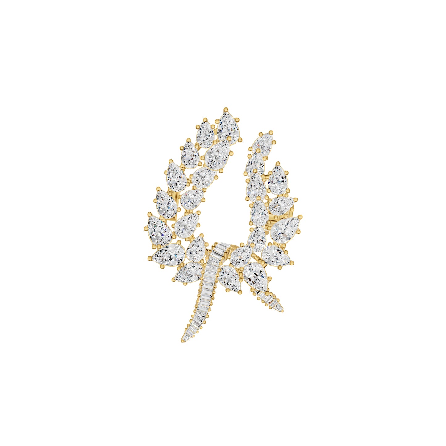Vine Fern Diamond Brooch