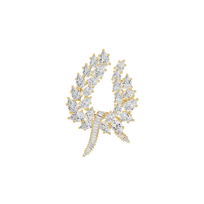 Vine Fern Diamond Brooch