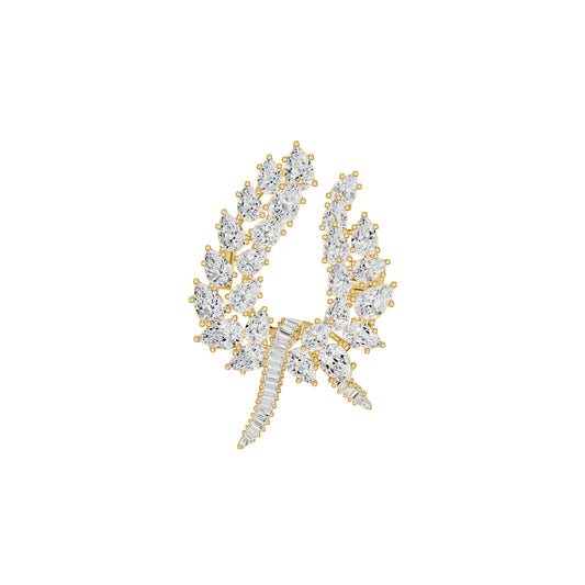 Vine Fern Diamond Brooch
