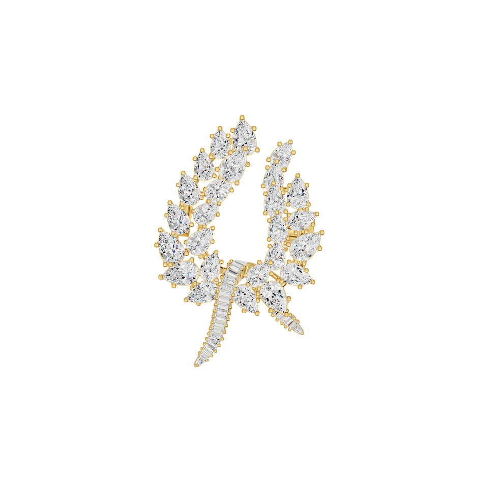 Vine Fern Diamond Brooch