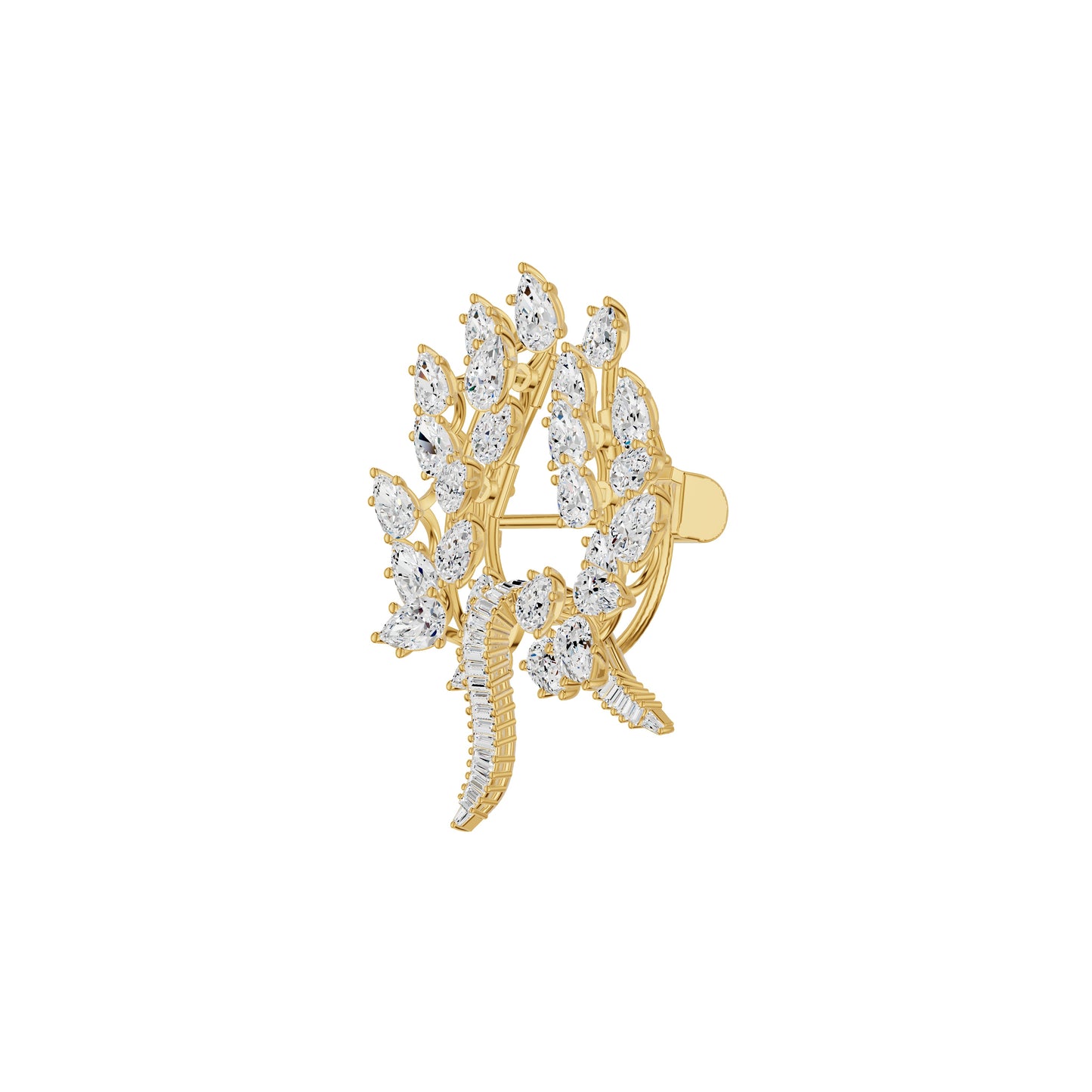 Vine Fern Diamond Brooch