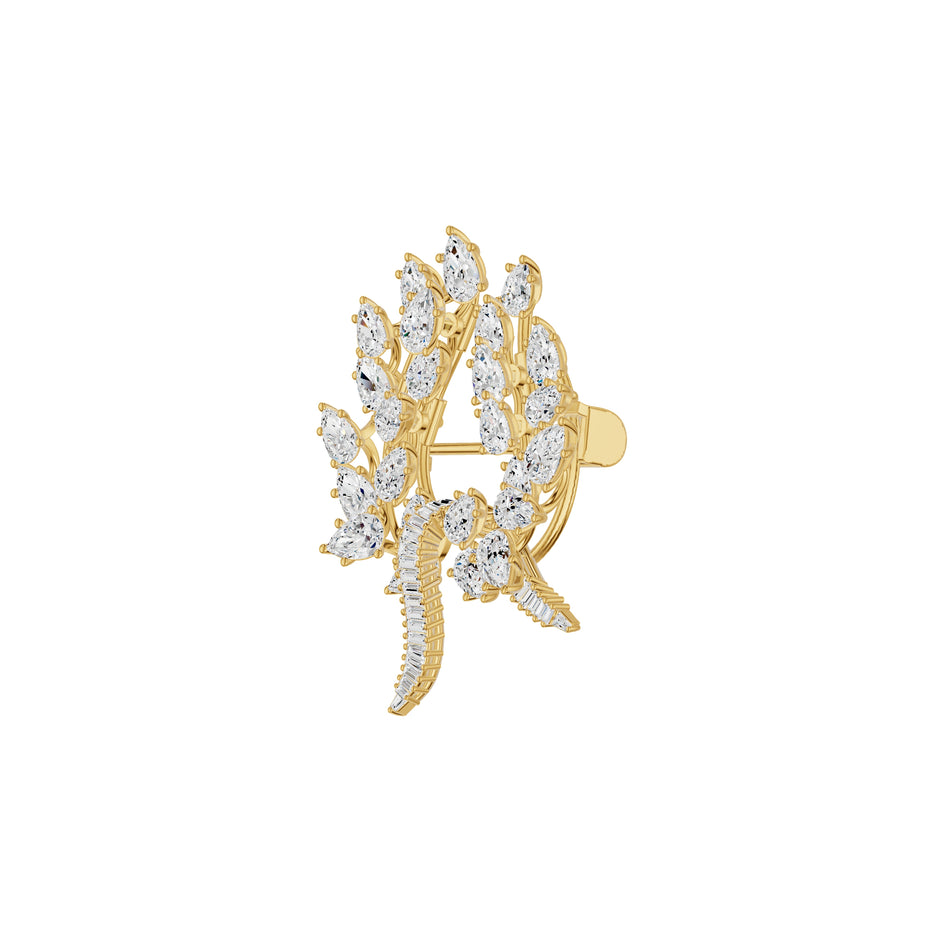 Vine Fern Diamond Brooch