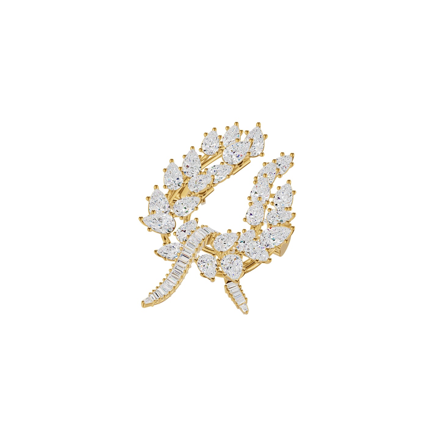 Vine Fern Diamond Brooch