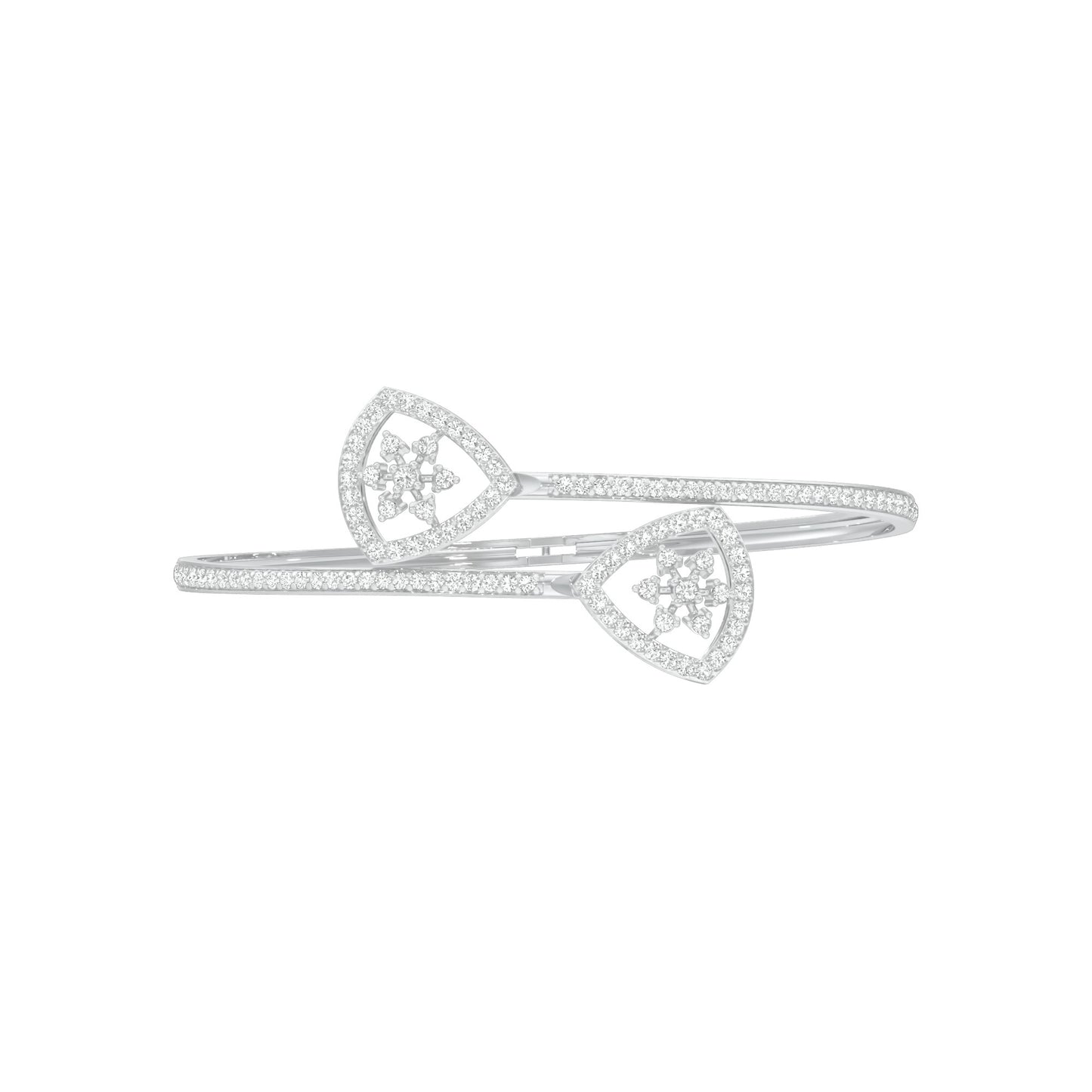 Duo Gleam Diamond Kada Bracelet 18 KT / White Gold