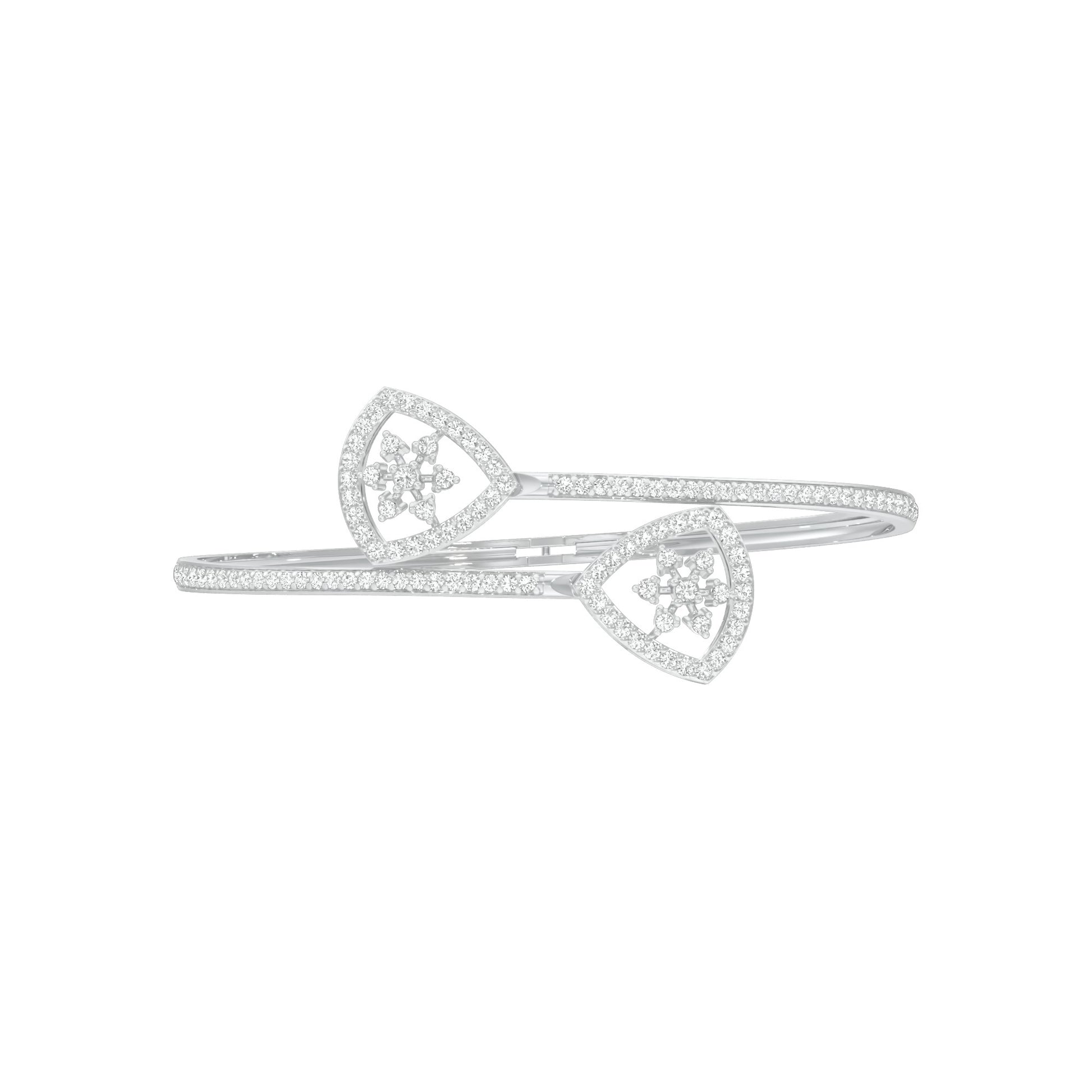 Duo Gleam Diamond Kada Bracelet 18 KT / White Gold