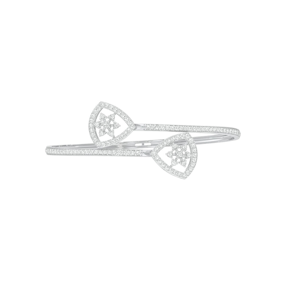 Duo Gleam Diamond Kada Bracelet 18 KT / White Gold