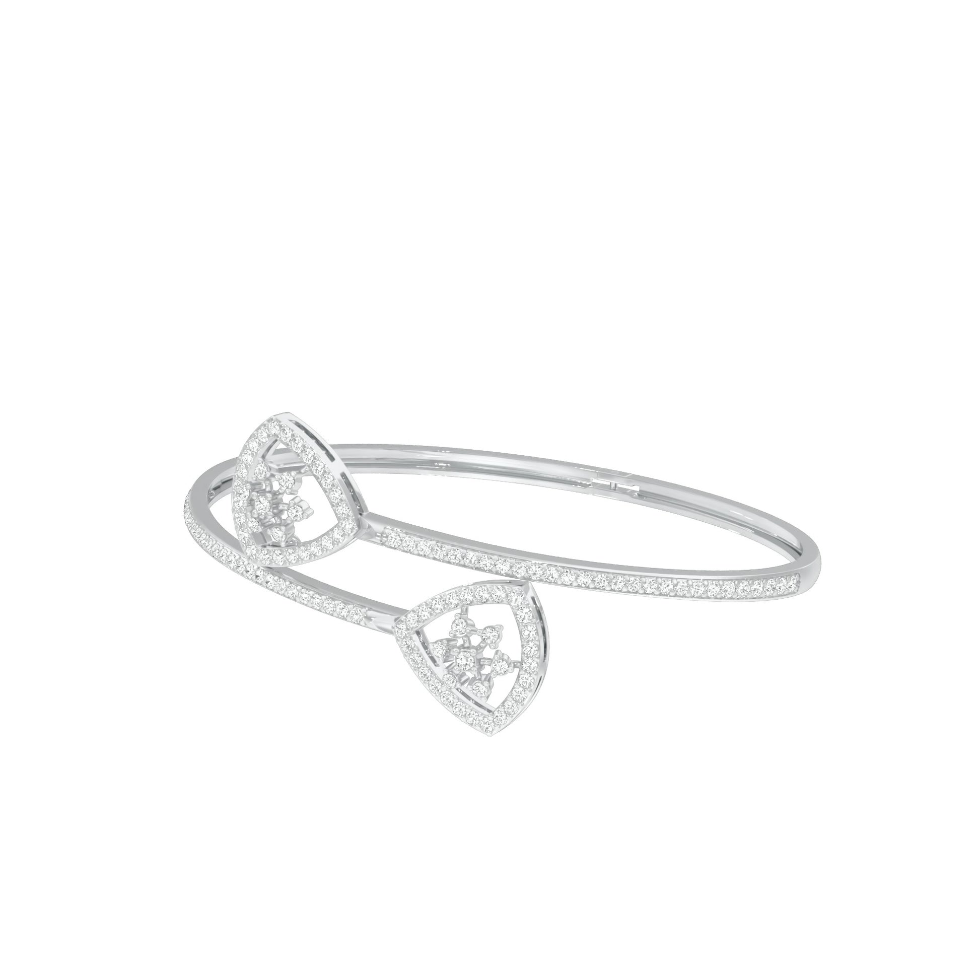 Duo Gleam Diamond Kada Bracelet 18 KT / White Gold