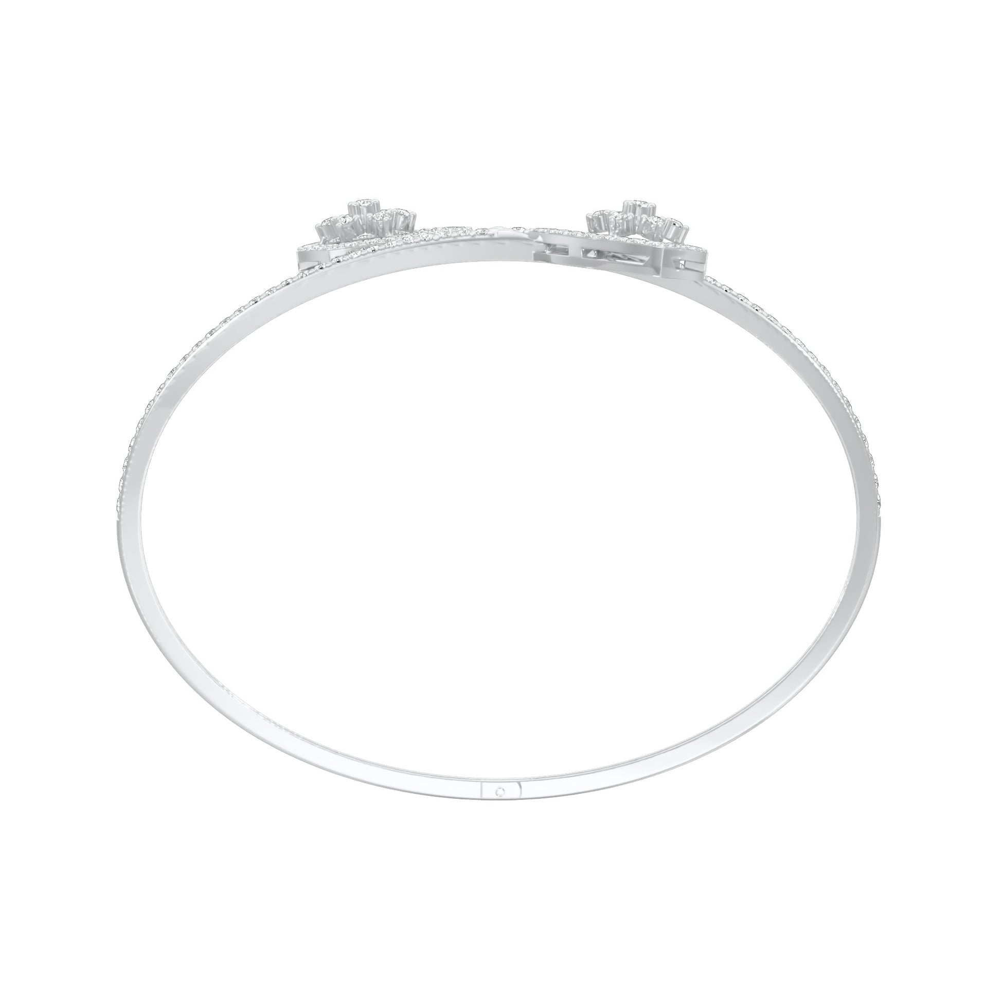 Duo Gleam Diamond Kada Bracelet 18 KT / White Gold